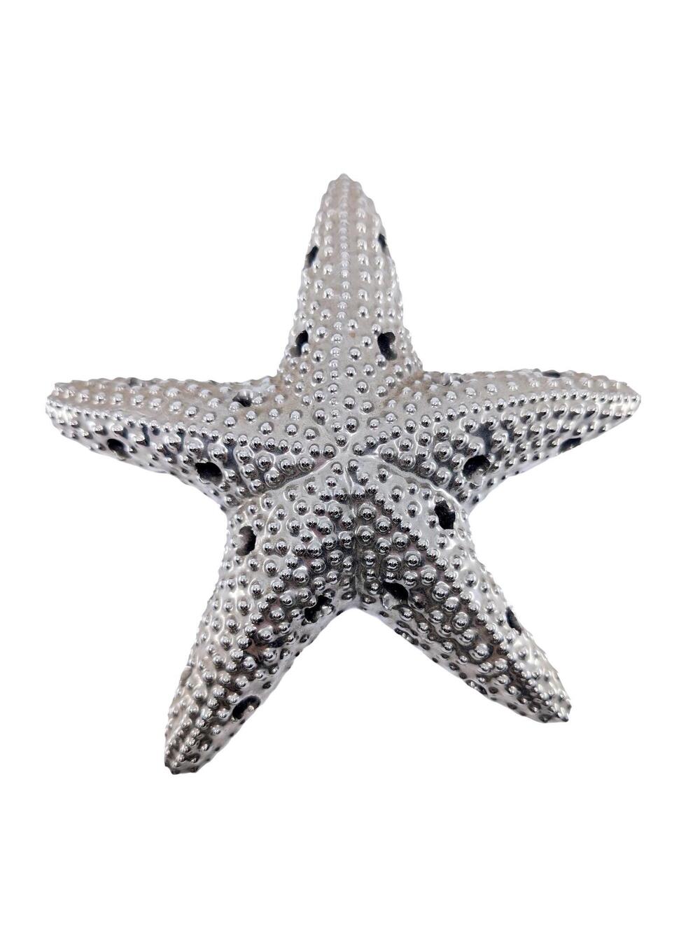 Vintage Silver Starfish Sachet Holder Potpourri Decor Coastal Accent